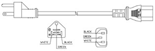 American Cord Set Illustration Power Plugs